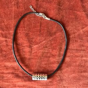 John Hardy sterling and leather necklace